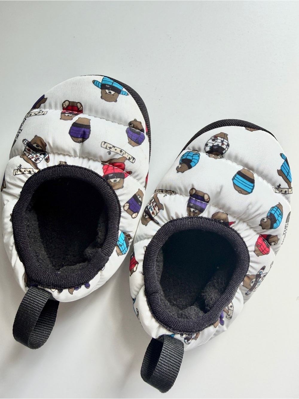 Kids Baby The North Face Puffer Slippers Shoes Sz 2